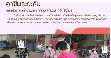 การทำน้ำพริกกากหมู จำนวน 10 ชั่วโมง การทำน้ำพริกกากหมู จำนวน 10 ชั่วโมง